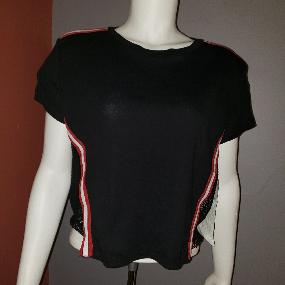 Cute Tank Top black, red, and white striped